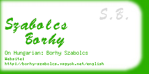 szabolcs borhy business card